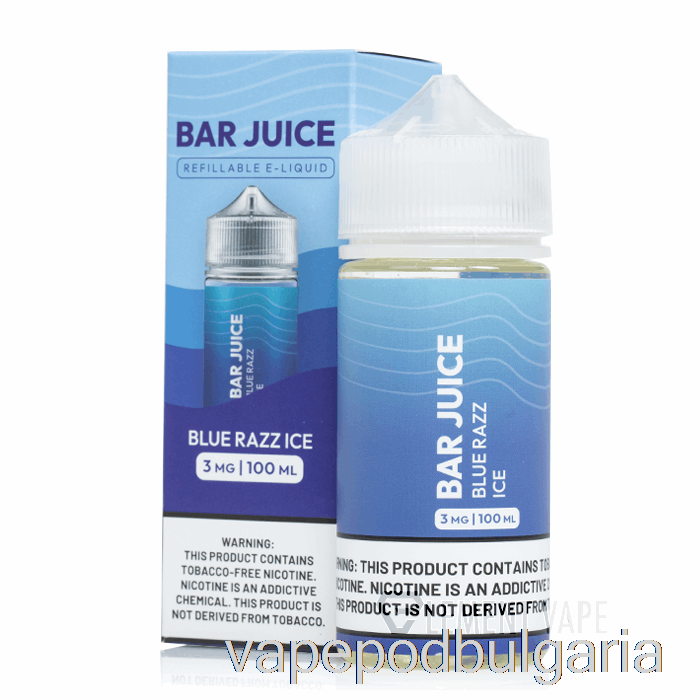 Vape 10000 Дръпки Blue Razz Ice - Bar Juice - 100ml 6mg